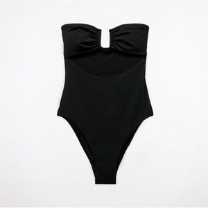 Zara black one-piece swimsuit with cutouts, NWT, size M